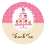 Cupcakes On A Stand Favor Sticker