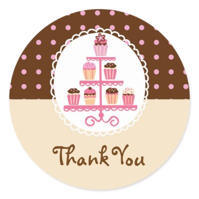 Cupcakes On A Stand Favour Sticker by marlenedesigner