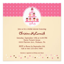 Cupcakes on a Stand (Pink / Cream) Invitation