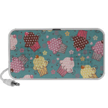 Cupcakes on Blue Notebook Speakers