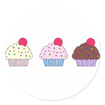 Cupcakes Round Sticker