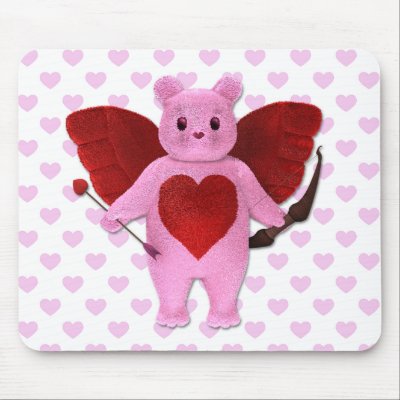 Cupid Bear Mousepad by mariannegilliand