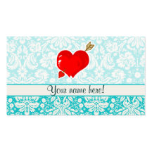 Cupid Heart & Arrow; Cute Business Card