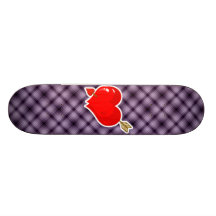 Cupid Heart & Arrow; Purple Custom Skateboard