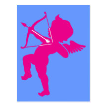 Cupid - Hot Pink Cupid's Bow and Arrow of Love Post Card