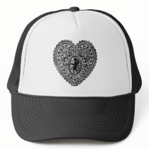 CUPID LACE HEART, Black and White