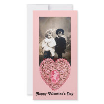 CUPID LACE HEART  , pink red Photo Cards