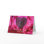 CUPID LACE HEART SILK FUCHSIA CLOTH , Pink Black Greeting Cards