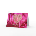 CUPID LACE HEART SILK FUCHSIA CLOTH , Pink Red Cards
