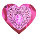 CUPID LACE HEART SILK FUCHSIA CLOTH , Pink Violet stickers