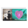 CUPID LACE HEART SILK GREEN BLUE CLOTH,Pink Violet Customized Photo Card