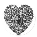 CUPID LACE HEART STICKER