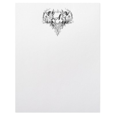 Cupid Monogram A Collection Stationery Letterhead Design by valentinesgifts