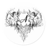 Cupid Monogram Stickers