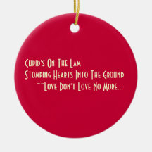 Cupid On The Lam AntiValentine Haiku Ornament