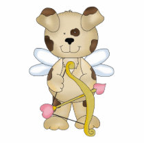 cupid puppy dog sweet valentine photo sculptures