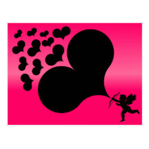 Cupid Shooting Hearts Post Card
