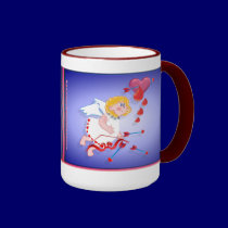 Cupid Shoots For The Heart mugs
