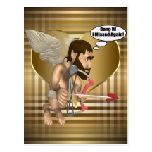Cupidon drôle manqué cartes postales