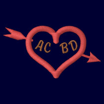 Cupid's Arrow Through Heart embroidered shirts