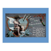 CUPIDS MUSIC POEM POST CARD