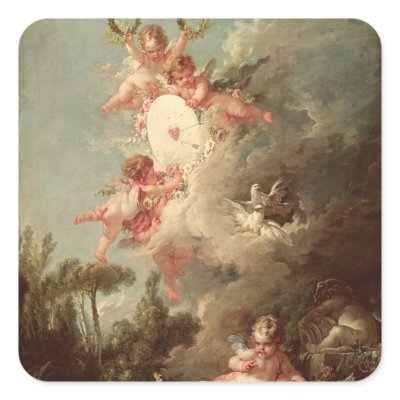 Cupid's Target, from 'Les Amours des Dieux' Sticker by bridgemanart