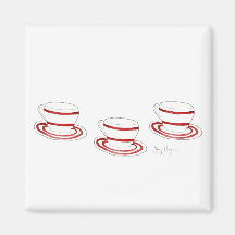Cups and Saucers Magnet