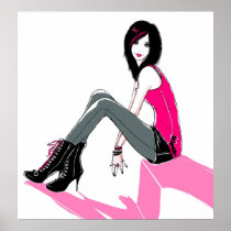 Curbside Pink - Poster