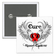 Cure Blood Cancer Heart Tattoo Wings Button