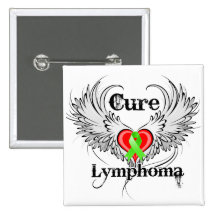 Cure Lymphoma Heart Tattoo Wings Pins