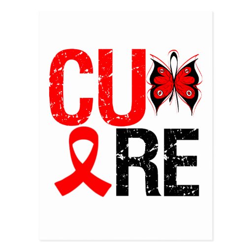 CURE Ribbon Butterfly Heart Disease Post Card