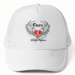 Cure Uterine Cancer Heart Tattoo Wings Hat