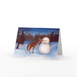 Curiosity Deer and Snowman Card