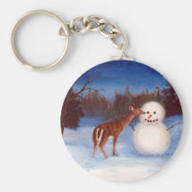 Curiosity Deer and Snowman Keychain