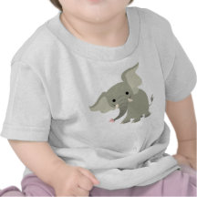 Curious Cartoon Elephant Baby T-Shirt