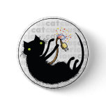 Curious Cat with Wire Pinback Button