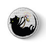 Curious Cat with Wire Pinback Button