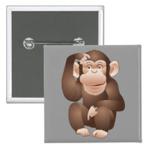 Curious Monkey Pinback Buttons