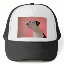 Curious pup trucker hat