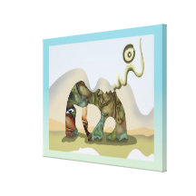 Curious surreal grazing creature canvas prints