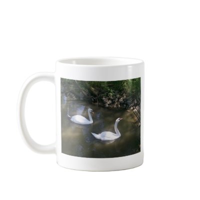 Curious Swans Mug by stonedorphotos