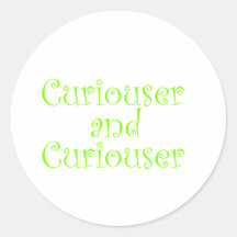 Curiouser & Curiouser Apple Lime Green Round Stickers