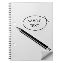 Curled Paper & Black Pen Note Book
