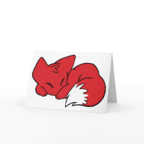 Curled Sleeping Fox Card