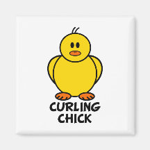 Curling Chick Magnets