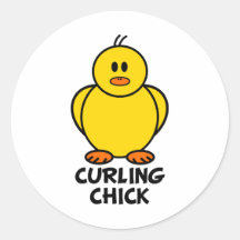 Curling Chick Stickers
