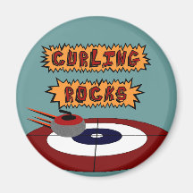 Curling Rocks Fridge Magnet