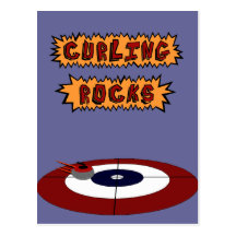Curling Rocks Postcard