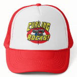 Curling Rocks Red Stones t-shirts and Gift Ideas Mesh Hat