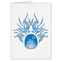 Curling Skull Greeting Card